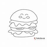 Hamburger Coloring Page sketch template