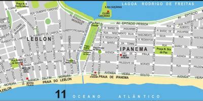 Map of leblon Rio de Janeiro - Leblon Rio de Janeiro map (Brazil)