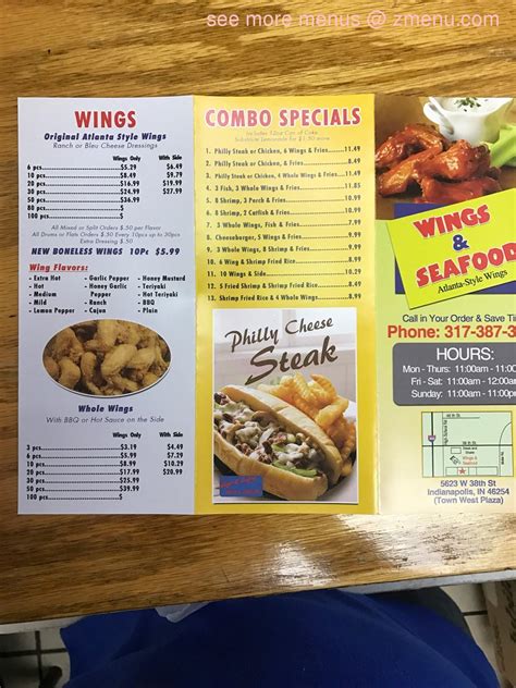 Menu at Wings & Seafood restaurant, Indianapolis