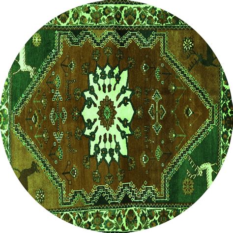 Ahgly Company Indoor Round Persian Green Traditional Area Rugs, 7' Round - Walmart.com