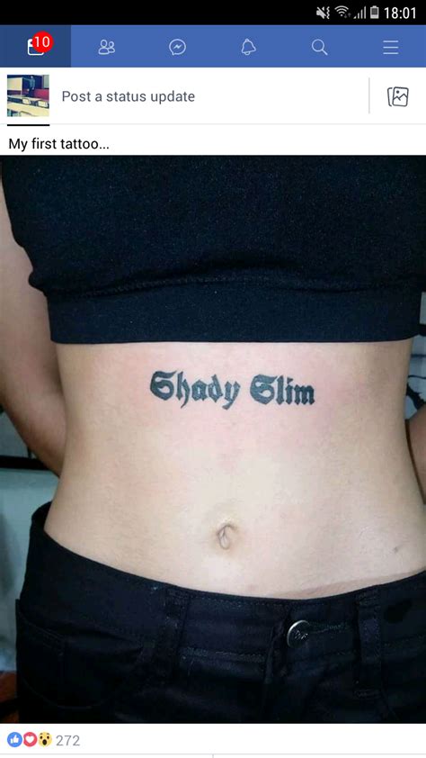 I mean, she's either dumb or the tattoo artist never heard of Slim ...