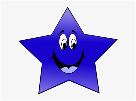 Happy Face Star Clip Art - Blue Star With Face Transparent PNG ...