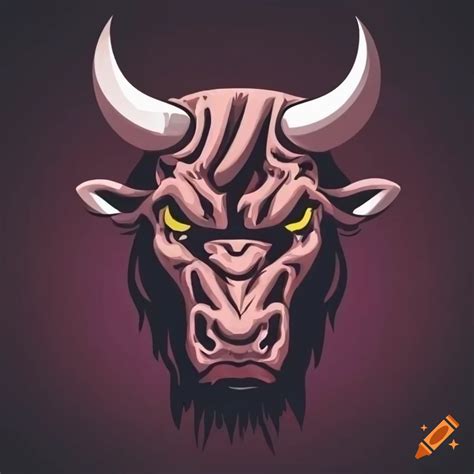 Logo of a fierce bull face on Craiyon