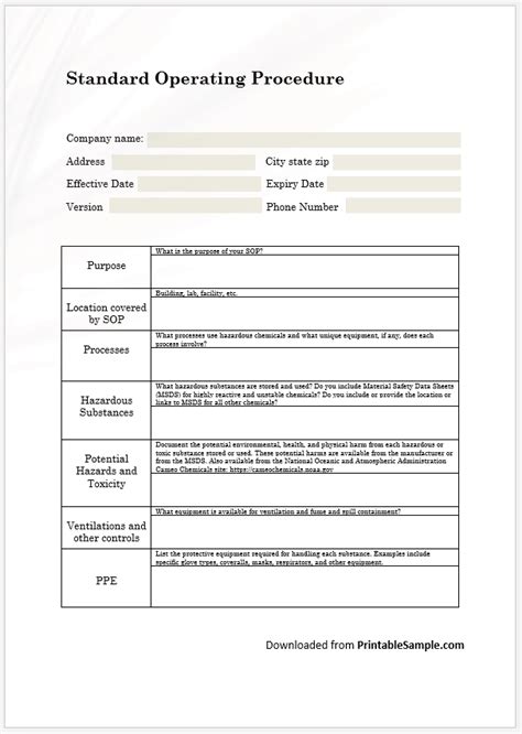 40 Free Standard Operating Procedures (SOP) Templates - Printable Samples