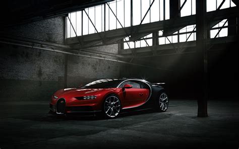 Download wallpapers Bugatti Chiron, hypercar, red black Chiron, supercar, garage, VAG, Bugatti ...