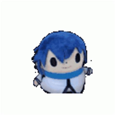 an image of a stuffed animal with blue hair