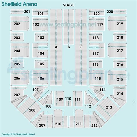 Utilita Arena Sheffield Detailed Seating Plan