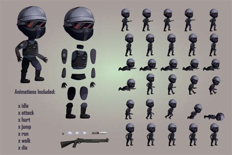 2D Game Special Forces Character Sprites Sheets - CraftPix.net