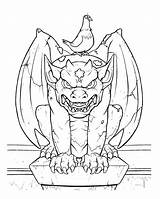 Gargoyle Coloring Page Freebie sketch template