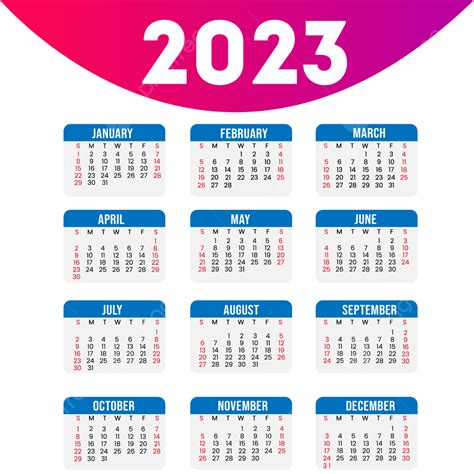 2023 Twelve Months Calendar Vector Clipart, Calendar Clipart, 2023 ...