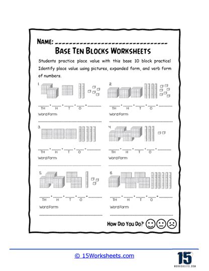 Base Ten Blocks Worksheets - 15 Worksheets.com