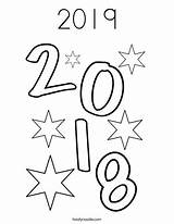 2019 New Year Coloring Page For Kids sketch template
