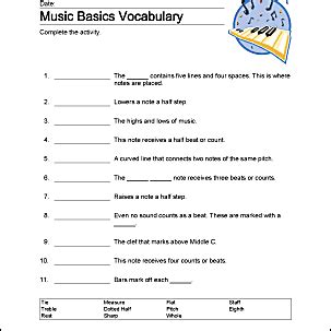 Basic Music Theory Worksheets for Home Schooling