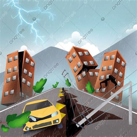 Heavy Rain Hd Transparent, Heavy Rain Earthquake Graphic Illustration Psd, Earthquake Clipart ...