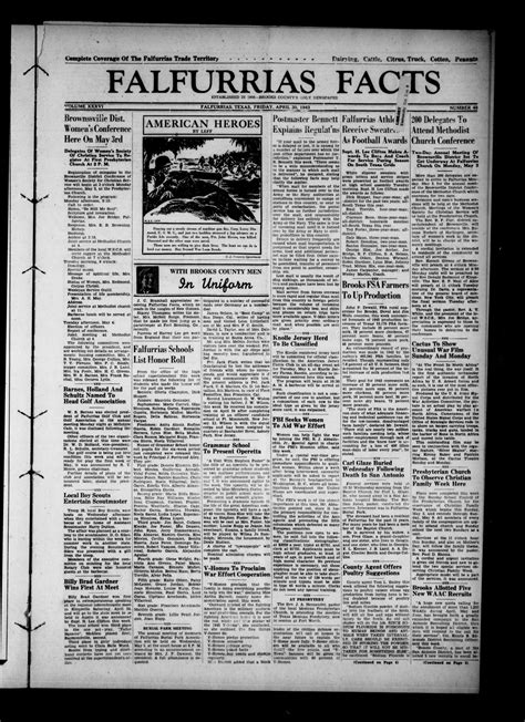 Falfurrias Facts (Falfurrias, Tex.), Vol. 36, No. 48, Ed. 1 Friday, April 30, 1943 - The Portal ...