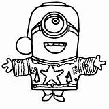 Christmas Minion Coloring Page  Free Printable Pages sketch template