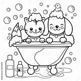 Take A Bath Coloring Page sketch template