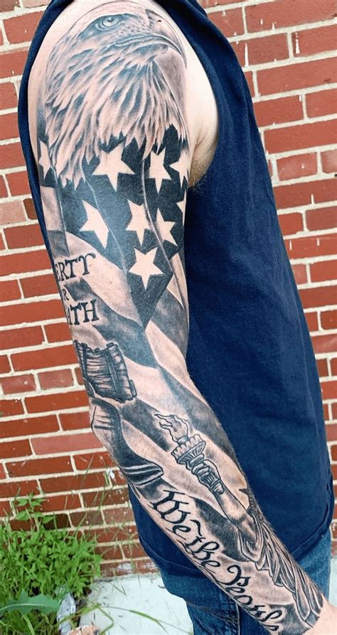 American Flag Tattoo Design Ideas Images | American flag sleeve tattoo, Flag tattoo, American ...