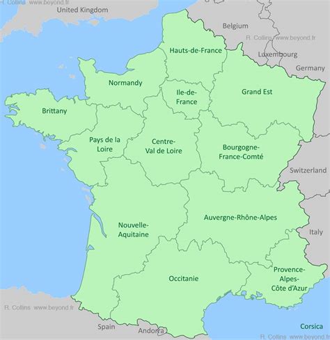 Map of France regions » Voyage - Carte - Plan