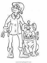 Boy And Dog In Winter Season Coloring Page For Kids  Free Boys sketch template