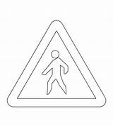 Pedestrian Crossing Ahead sketch template