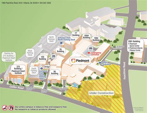 Piedmont Atlanta hospital map - Piedmont hospital map (United States of America)