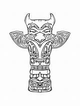 Totem Pole coloring Pages sketch template