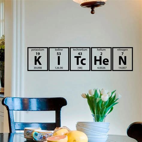 Kitchen Wall Stickers Mural Periodic Table of Elements Wall Decals Family Cooking Home Decor ...