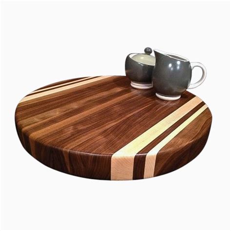 Buy Handmade Round Walnut And Maple Cutting Board, made to order from Magnolia Place Woodworks ...