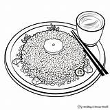 Rice Plate Coloring Page Sweet Clip Art Cute Free And sketch template