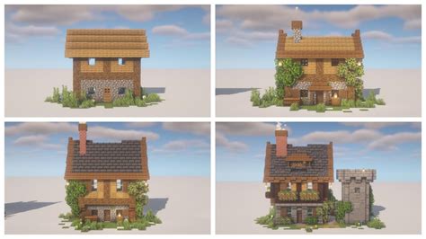 Made 3 Villager House Upgrades for a Tutorial : r/Minecraftbuilds