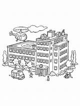 Hospital coloring pages sketch template