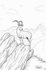 Coloring Pages Of mountain goats goat coloring  sketch template