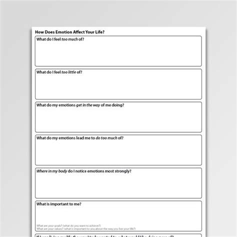 Acceptance and Commitment Therapy Worksheets | Psychology Tools ...