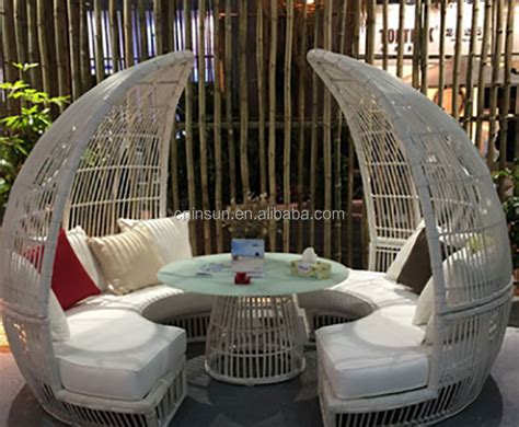 Outdoor Daybed With Canopy Round Rattan Sunbeds - Buy Tanning Bed,Rotin ...