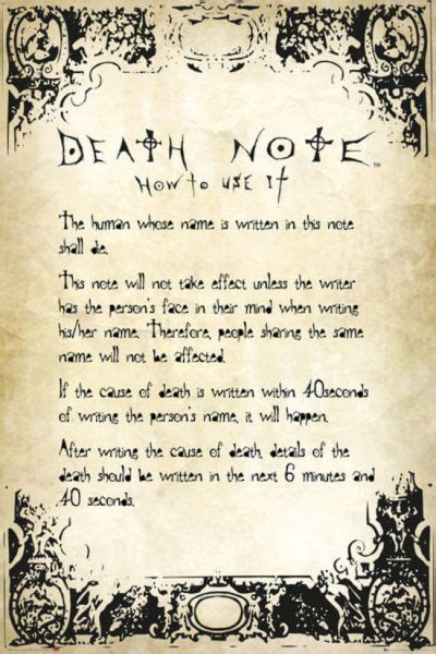 Death Note - Rules