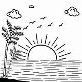 Beach Coloring Page Vector Art Icons And Graphics For Free Download sketch template