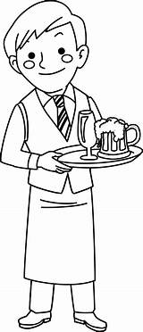 Waiter Coloring Pages Waitress Printable Colouring Sheet Sheets  sketch template