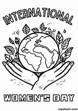 International Womens Day Coloring Activity Hand Holding A Globe Pdf  sketch template
