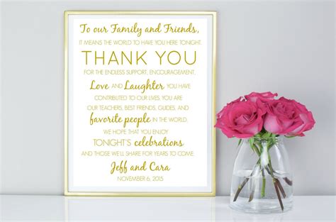 THANK YOU Wedding Sign-printable 5X7 - Etsy