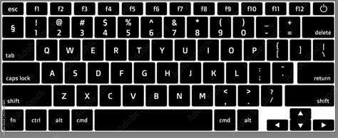 Laptop computer keyboard. Black keyboard illustration on gray background Stock Illustration ...