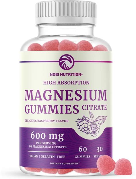 Magnesium Citrate Gummies | 600mg | High Absorption Magnesium for Calm, Relaxation & Digestion ...