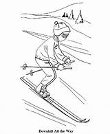 Bluebonkers  Printable Winter Coloring Sheets Down Hill Skiing sketch template