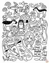 Inuit coloring Page sketch template