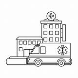 Hospital Building Coloring Page sketch template