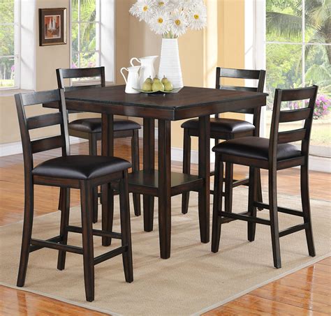 Crown Mark Tahoe 5 Piece Counter Height Table and Chairs Set | Miskelly Furniture | Pub Table ...
