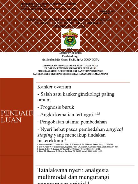 Penanganan Nyeri Pascabedah Dengan Blok Bidang Transversus Abdominis Pada Pembedahan ...