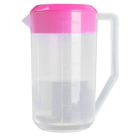 Large Capacity Pp Plastic Water Pitcher 2500ml Transparent Cold Water Jug With Lid Leakproof ...