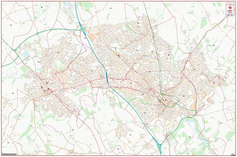 Central Luton Postcode City Street Map - Digital Download – ukmaps.co.uk