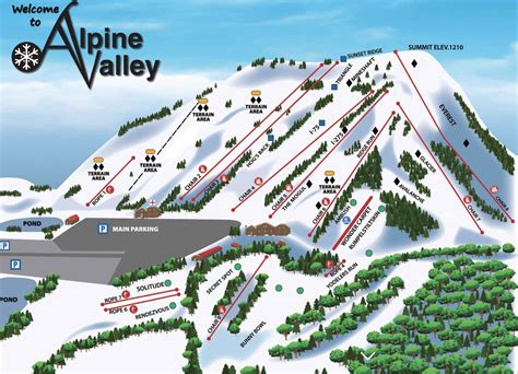 Alpine Valley Ski Area Trail map - Freeride